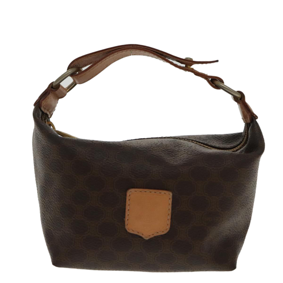 CELINE Macadam Canvas Hand Bag PVC Leather Gold Brown Auth 95581 - Picture 13 of 16